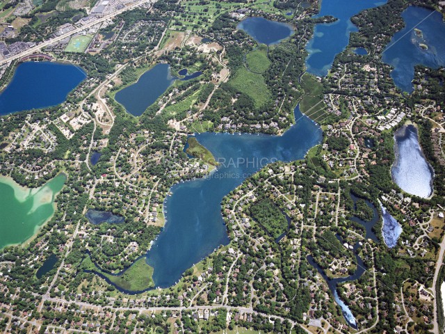 Upper Long Lake in Oakland County, Michigan